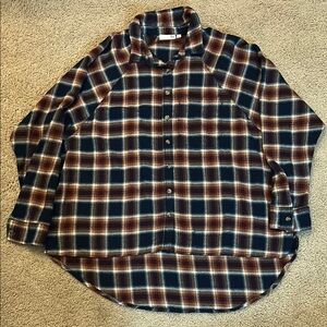 Women's Plaid Shirt - Blue and Maroon